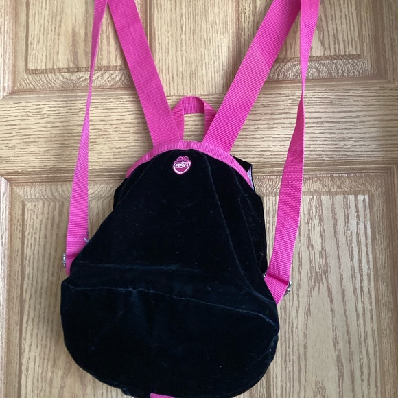 BSG Black Velvet Backpack w/ Hot Pink Straps - Picture 4 of 7